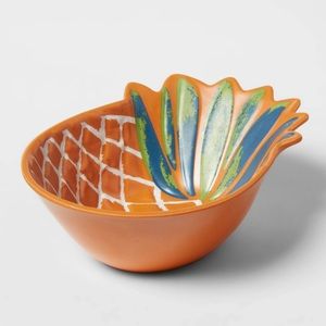 NWT Set of 2-11oz Melamine and Bamboo Pineapple Snack Bowl - Opalhouse